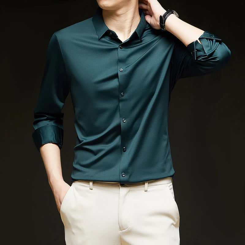Premium Men’s Ultra-Stretch Dress Shirt