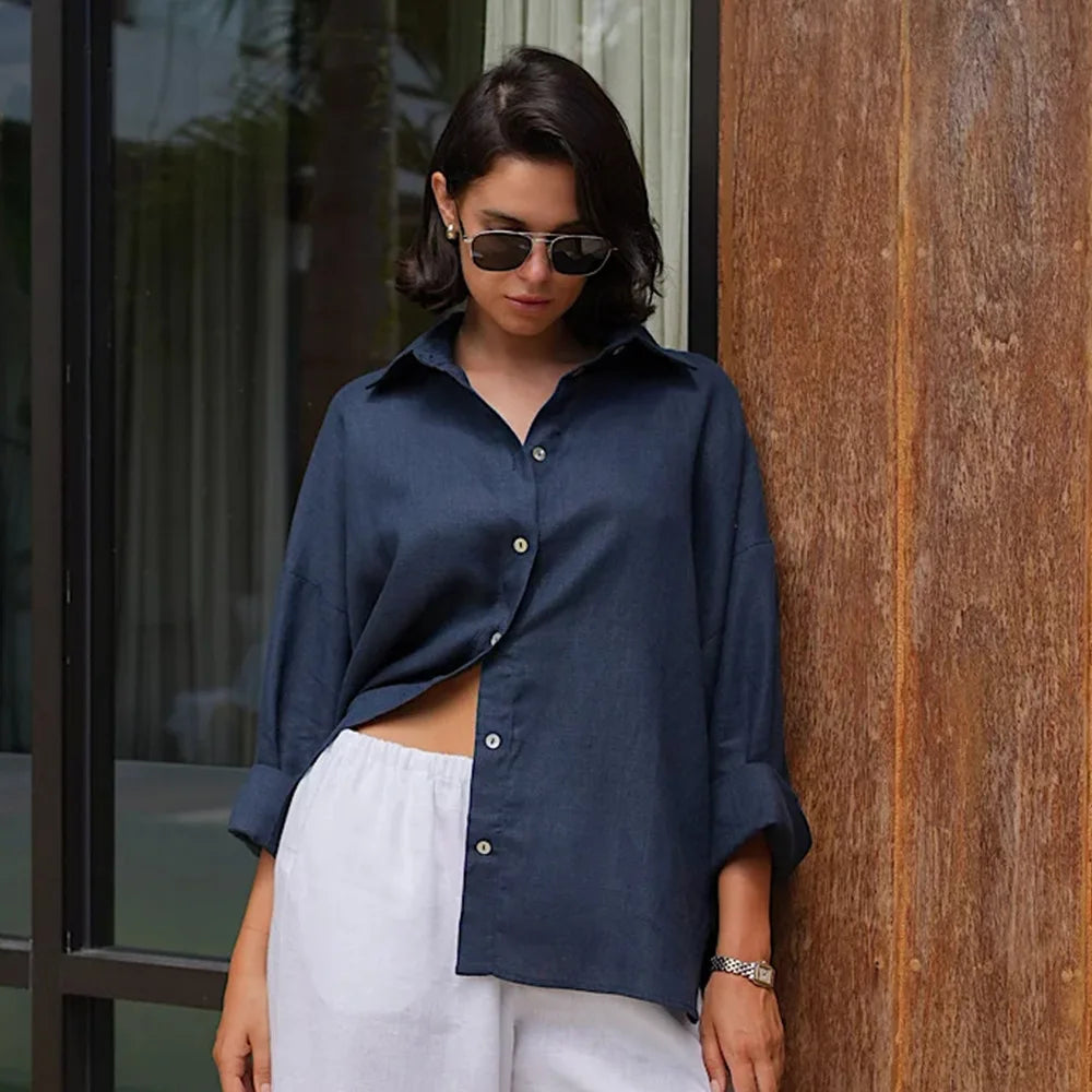 Bornladies Cotton Loose Casual Shirt