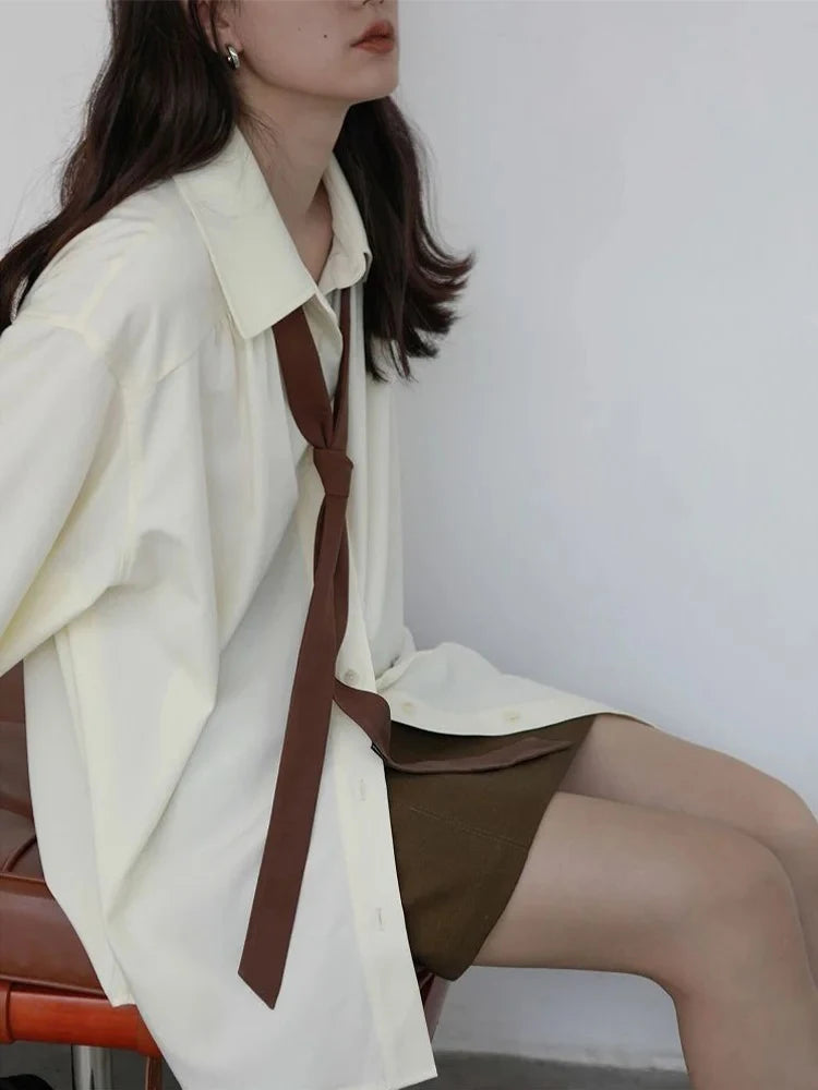 Women’s Korean Oversize Button-Up Shirt
