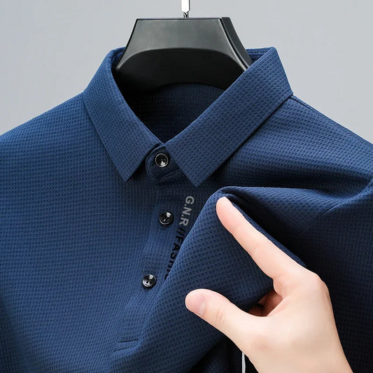 Men's Waffle Long Sleeve Polo