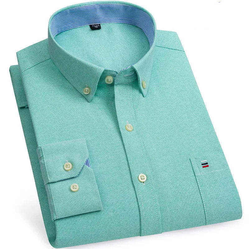 Men's Cotton Plaid Oxford Dress Shirt