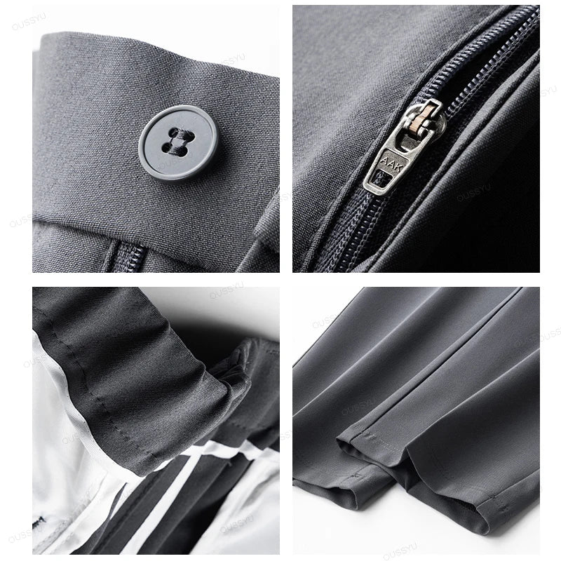 OUSSYU Autumn Men Elastic Casual Pants