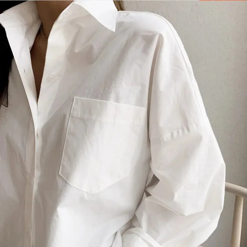 Elegant White Cotton Women Blouse