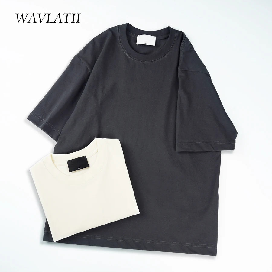 WAVLATII Unisex Oversized Summer T-Shirt
