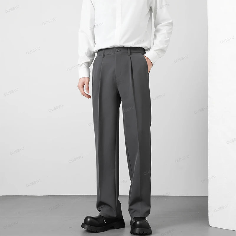 OUSSYU Autumn Men Elastic Casual Pants