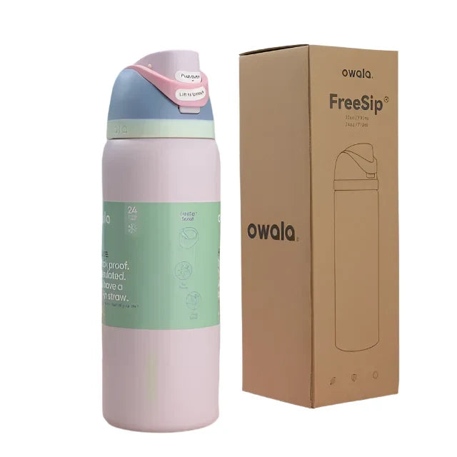 Owala FreeSip White Engraved Bottle