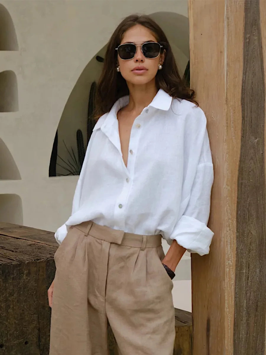 Bornladies Cotton Loose Casual Shirt
