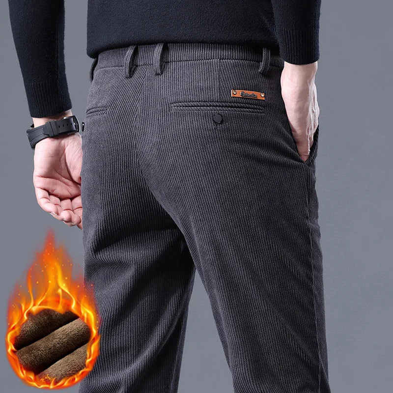 Men's Fleece Corduroy Winter Pants