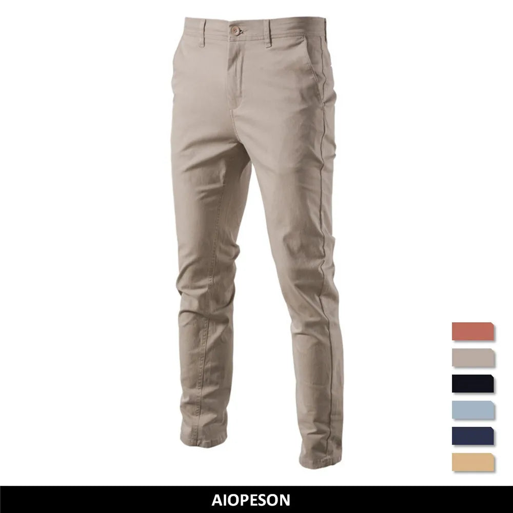 AIOPESON Cotton Slim Fit Men Trousers