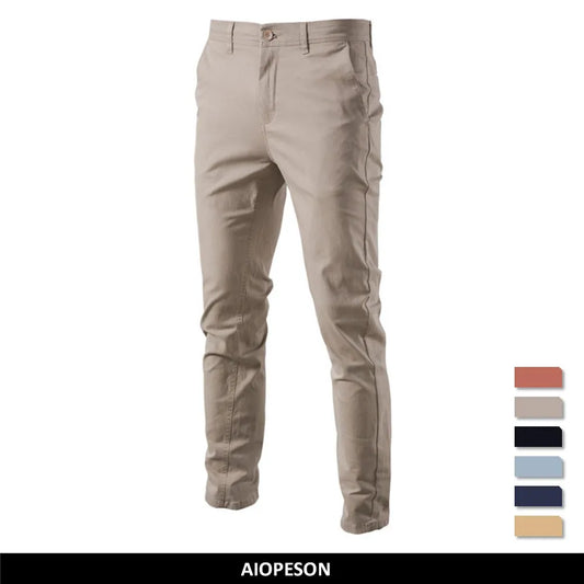 AIOPESON Cotton Slim Fit Men Trousers