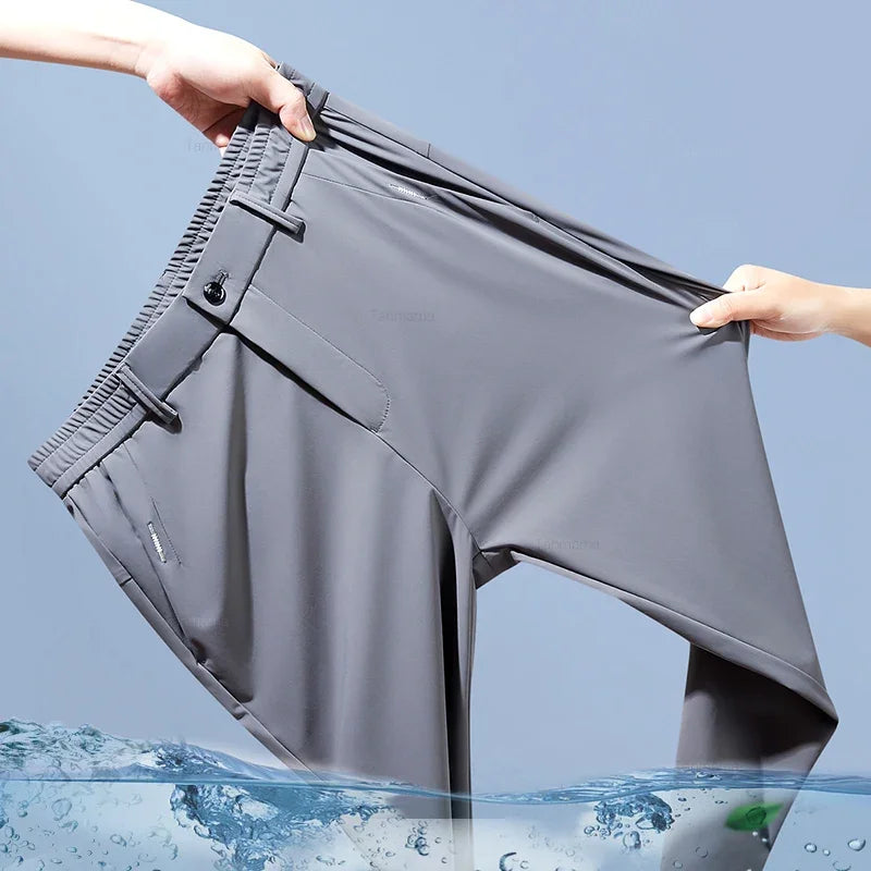 Men's Ice Silk Summer Business Trousers