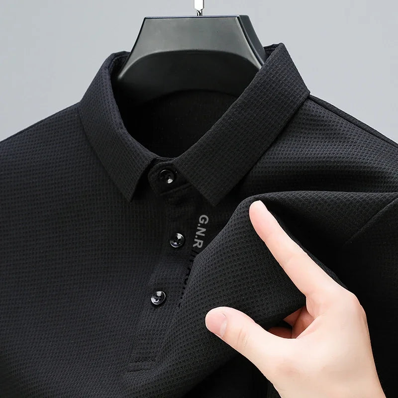 Men's Waffle Long Sleeve Polo