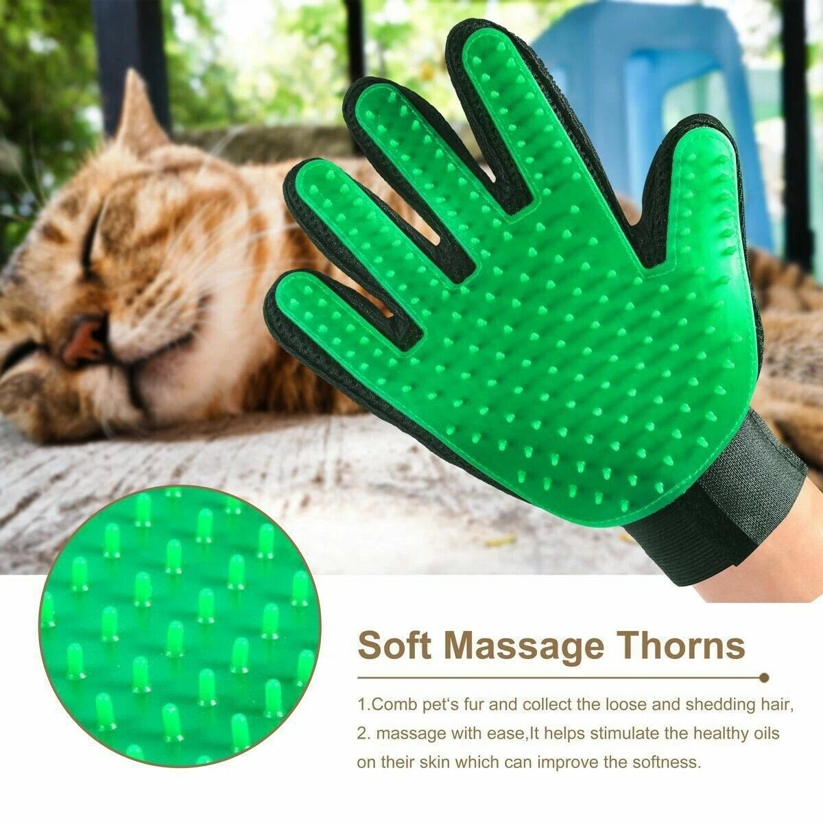 Pet Grooming Hair Removal Gloves