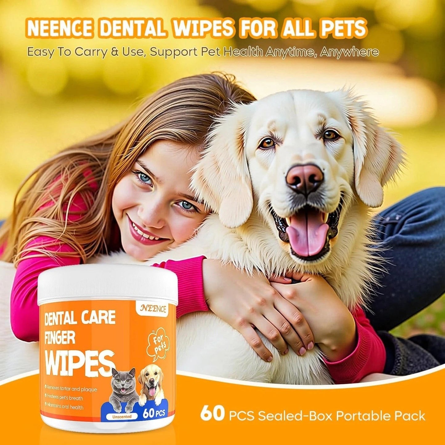Pet Dental Care Finger Wipes