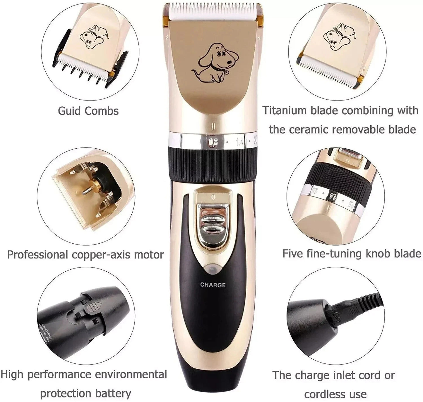 Rechargeable Pet Grooming Clipper Kit