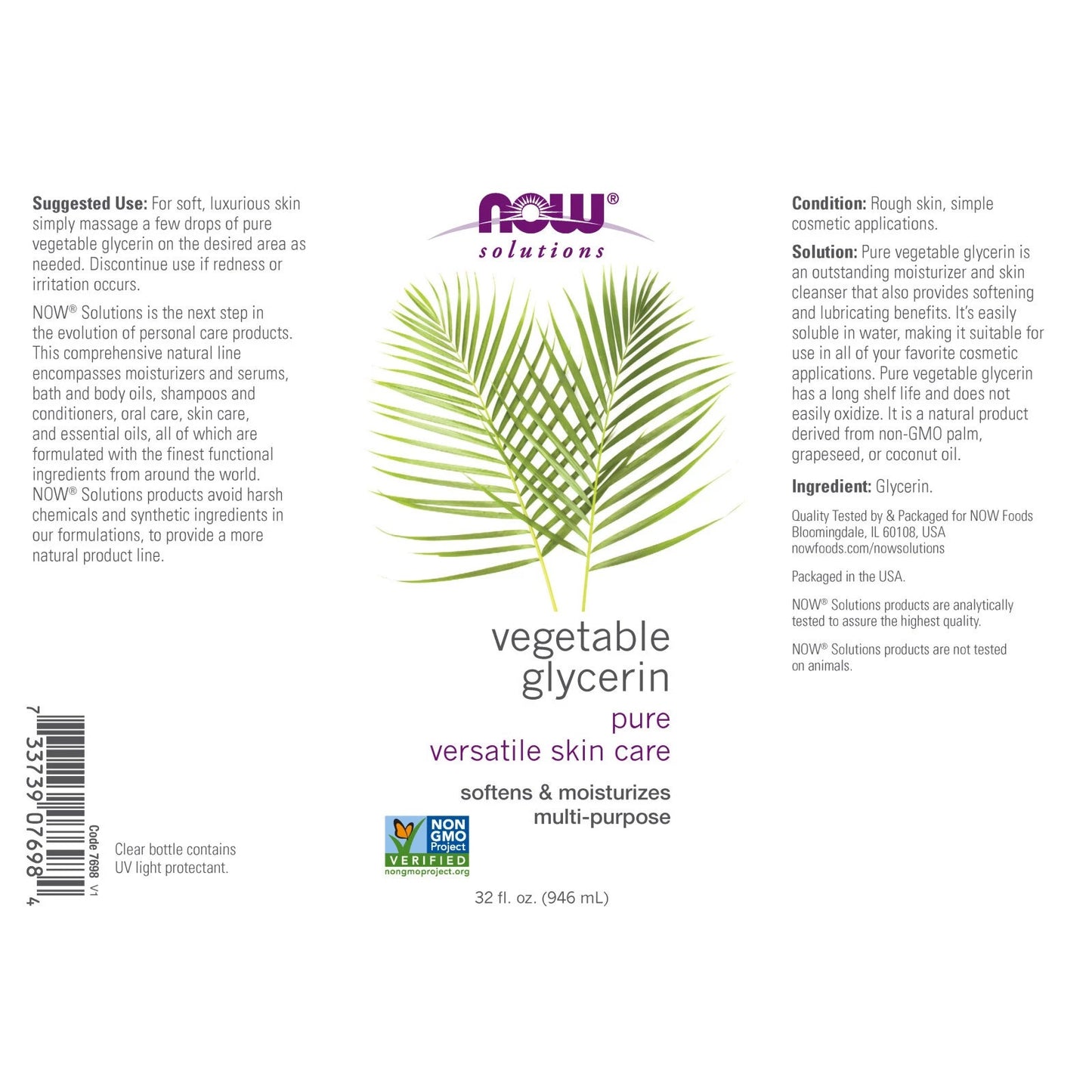 NOW Foods Vegetable Glycerin Solution